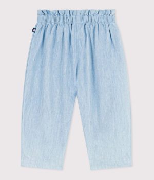 Preview: Petit Bateau Baby-Hose aus Chambray BLEU CLAIR