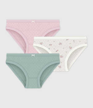Petit Bateau Set Kinder-Slips aus Baumwolle mit Blumenlockstickerei