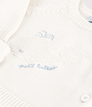 Preview: Petit Bateau 2-teiliges Baby-Set aus Woll- und Baumwoll-Strick mit Walmotiv