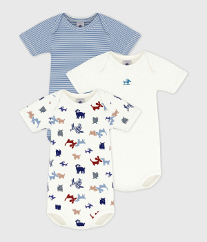 Petit Bateau Set kurzärmelige Baby-Bodys aus Baumwolle mit Hundemotiv