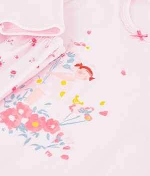 Preview: Petit Bateau Mädchen-Pyjama aus Baumwolle mit Blumenmotiv BARELY/MULTICO