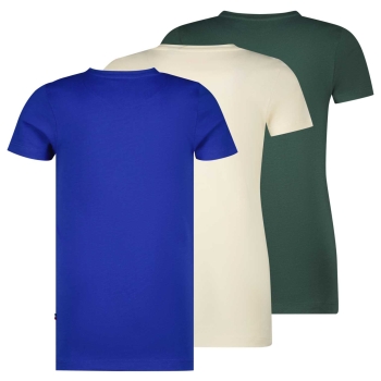 Vingino T-shirt Basic-kuruarm 3 pack Multicolor Blue