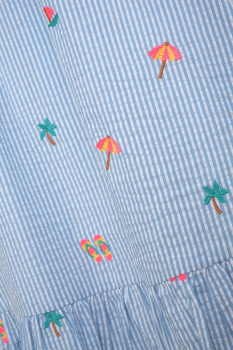 Preview: Danamade Freizeitkleid DJANE in Blue mit Strickerei