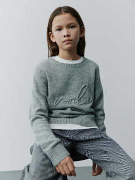 Sofie Schnoor MinnikSY Mädchen Strickpullover Grey melange