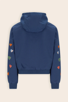 Preview: NoNo Hooded Sweater Heart embro Ensign Blue