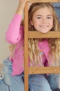 Preview: NoNo Ajour Strickjacke Camelia Pink