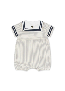 Preview: Konges Sløjd ALLIE SAILOR ROMPER GOTS BLEU STRIPE