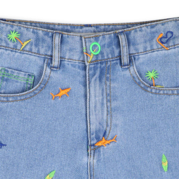 Preview: Billieblush Schorts denim Blau mit Haimotiv