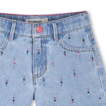 Preview: Billieblush Jeansshorts Blau mit mehrfarbigen Nieten