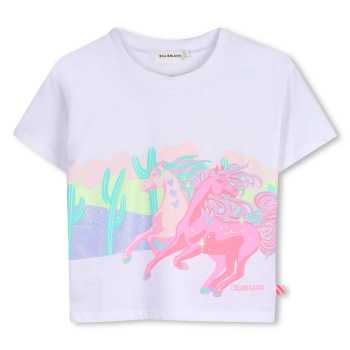 Billieblush T-SHIRT Weiss mit Pferde Motiv