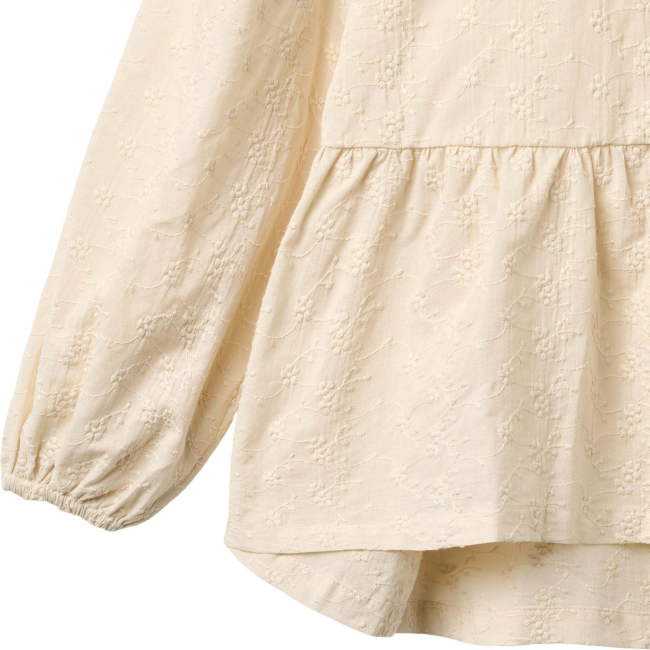 Wheat Mädchen Bluse eggshell mit Broderie Anglaise