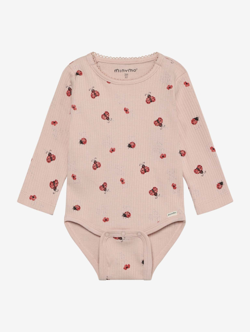 Minymo Body LS AOP Rib Peach Whip