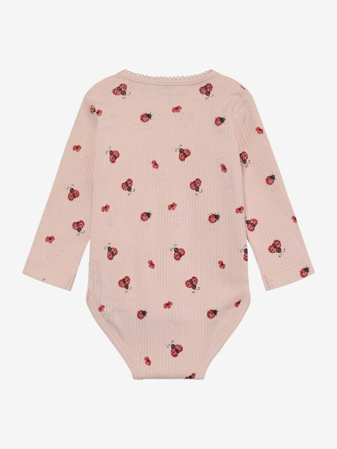 Minymo Body LS AOP Rib Peach Whip