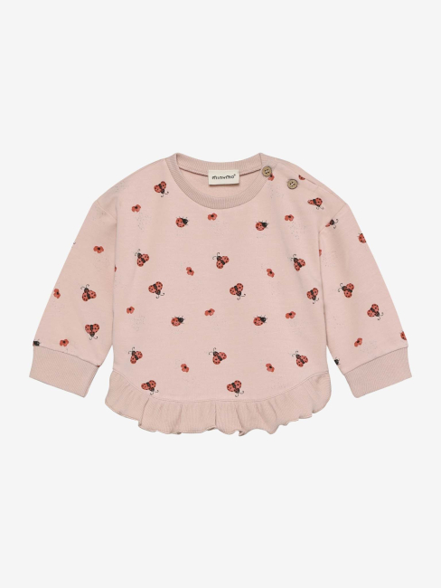 Minymo Sweatshirt Peach Whip mit Marienkäfern