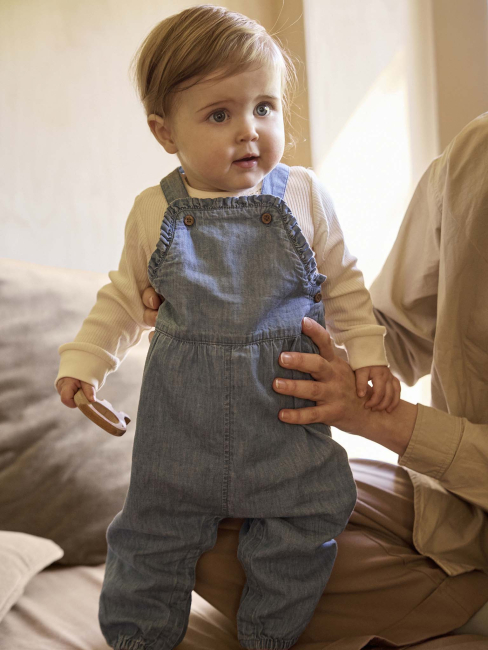 Minymo Baby Overall Chambray Faded Denim