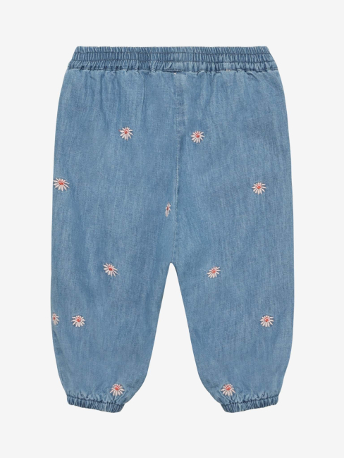 Minymo Pants Emb. Chambray w. Lining Faded Denim