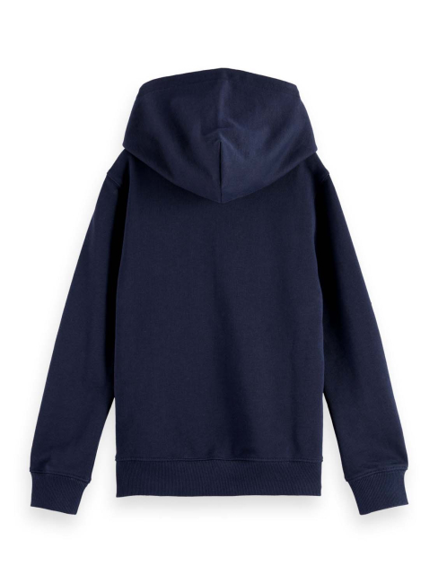 Scotch & Soda CORE Regular-fit logo badge zip through hoodie Sky Captain