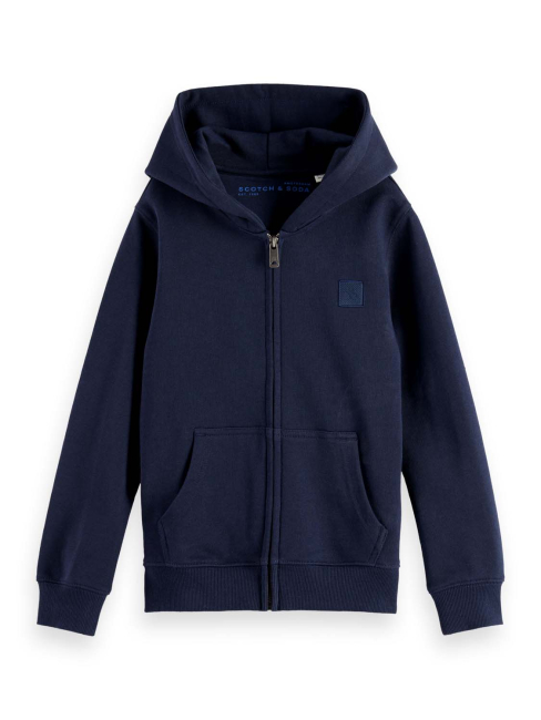 Scotch & Soda CORE Regular-fit logo badge zip through hoodie Sky Captain