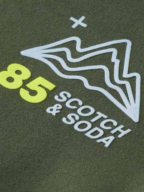 Scotch & Soda Regular-fit artwork zip-through hoodie DARK GREEN