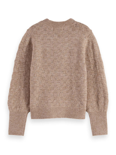 Scotch & Soda Lightweight ajour-knitted pullover MEDIUM BEIGE