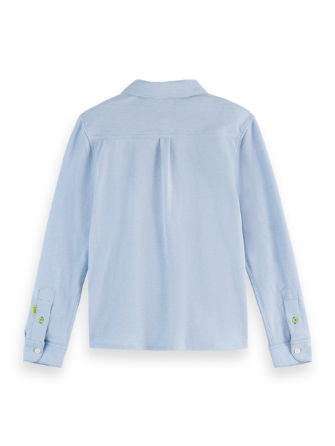 Scotch & Soda Regular-fit two-tone pique long-sleeve Hemd NAVY