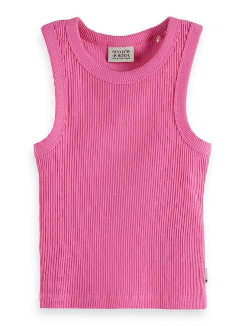 Scotch & Soda Ribbed slimfit tank top Chateau Rose