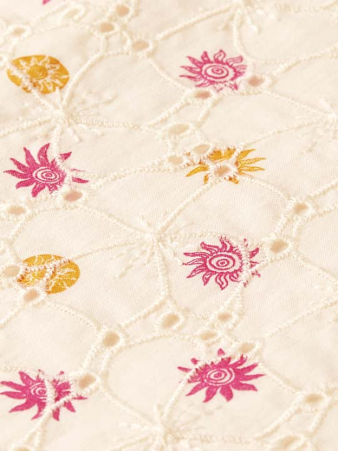 Scotch & Soda Printed embroidered cotton Kleid Foulard Multi