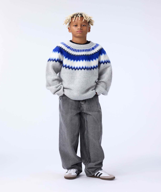 Molo Wollstrickpullover Nordic Blues Baes wool