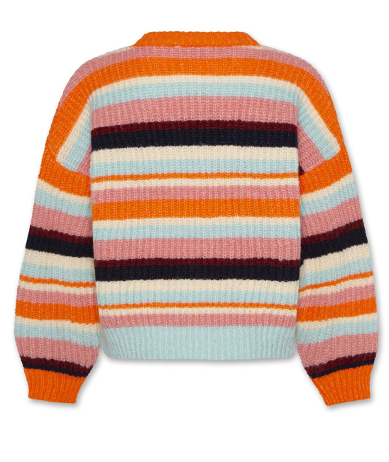 AO76 gestreifter Strickpullover c-neck striped multicolour