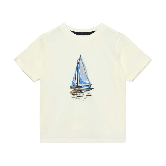 En Fant T-shirt Egret mit Bootsaufdruck