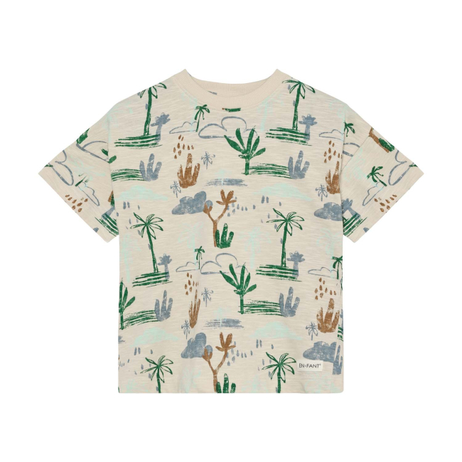 En Fant T-shirt Slub AOP Fog