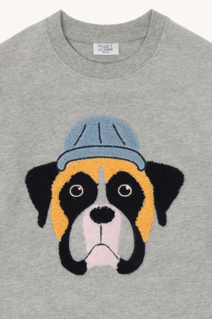 Hust & Claire HCSejer Bulldog Sweatshirt Tile Grey Melange