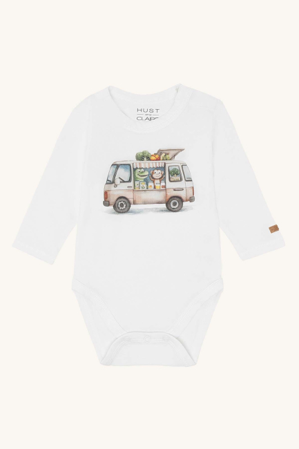 Hust & Claire HCBilly Vegie Truck Baby Body Stocking Ivory