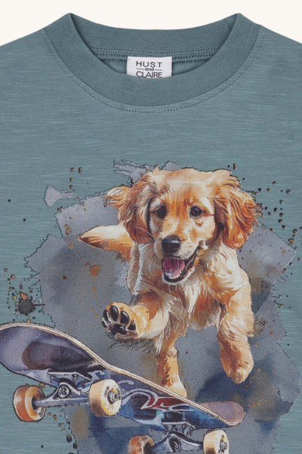 Hust & Claire HCAnton Skater dog Langarmshirt Iron blue