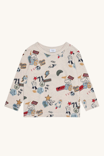 Hust & Claire HCAnton Badges Langarmshirt Wheat Melange