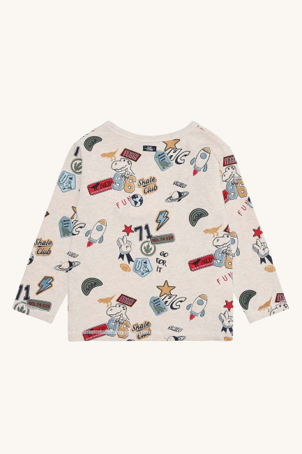 Hust & Claire HCAnton Badges Langarmshirt Wheat Melange