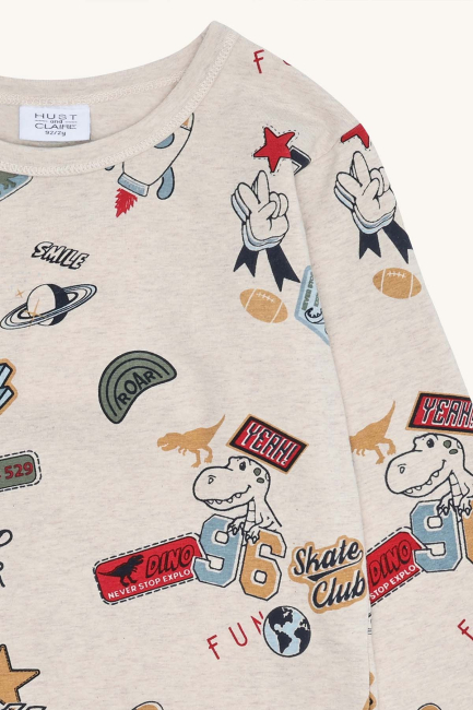 Hust & Claire HCAnton Badges Langarmshirt Wheat Melange