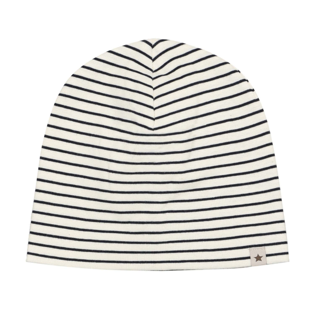 Huttelihut Beanie Stripe Rib Navy Blazer