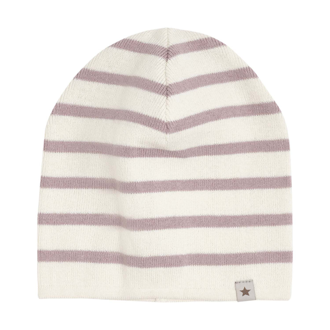 Huttelihut Beanie Stripe Knit Deauville Mauve