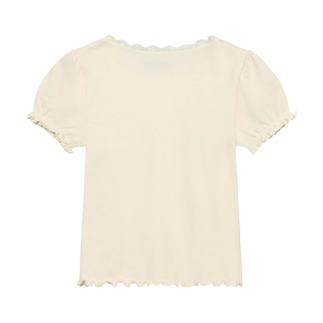Huttelihut Basic T-shirt Rib Antique White