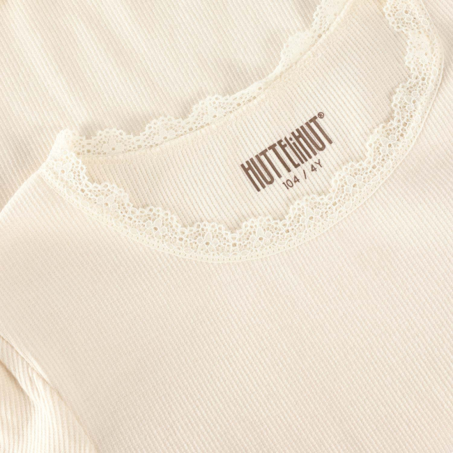 Huttelihut Basic T-shirt Rib Antique White