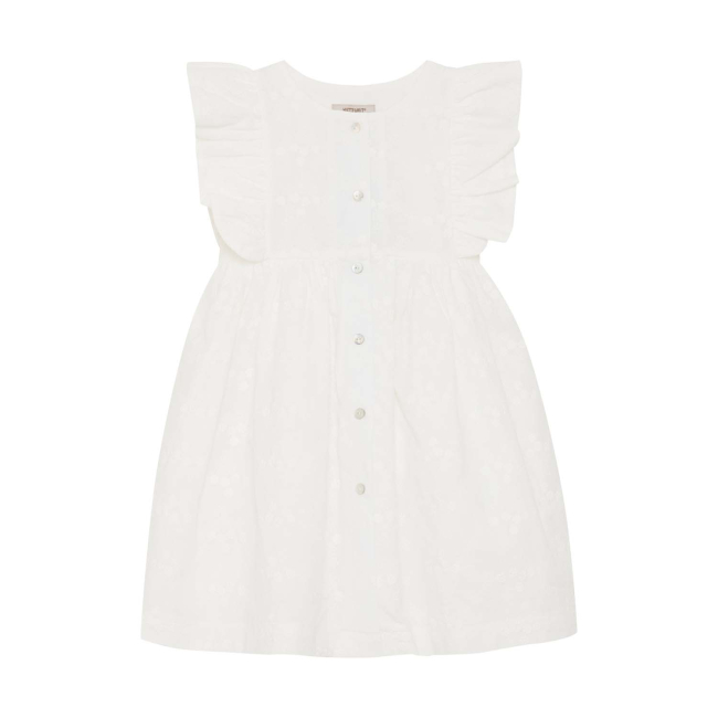 Huttelihut Sommerkleid Embroidery mit Rüschen Antique White