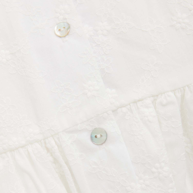 Huttelihut Sommerkleid Embroidery mit Rüschen Antique White