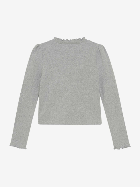 Creamie Langarmshirt Light Grey Melange mit Strassteinen