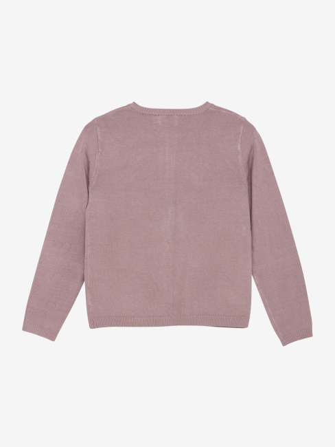 Creamie Cardigan Pointelle Woodrose