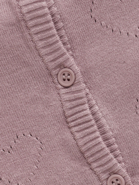 Creamie Cardigan Pointelle Woodrose