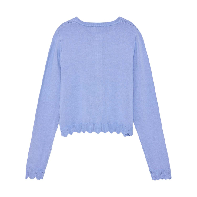 Creamie Cardigan Pointelle Blue Lustre