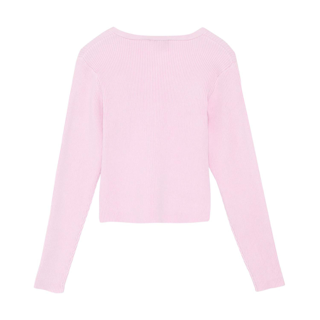 Creamie Cardigan Rib Rose Pink