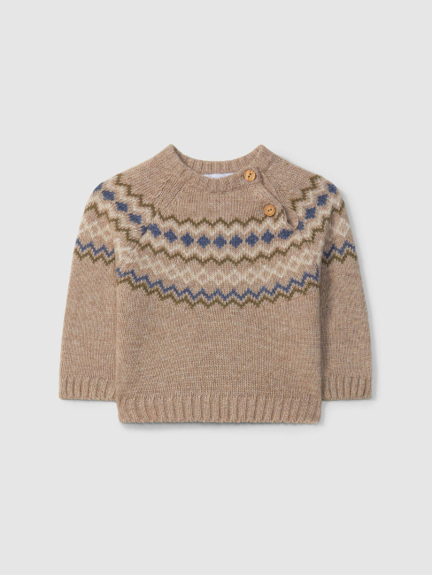 Laranjinha I5692 JACQUARD Strickpullover Beige