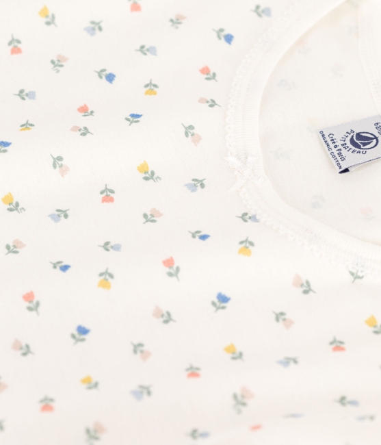 Petit Bateau Baumwoll-Nachthemd mit Blumenmotiv für kleine Mädchen MARSHMALLOW/MULTICO